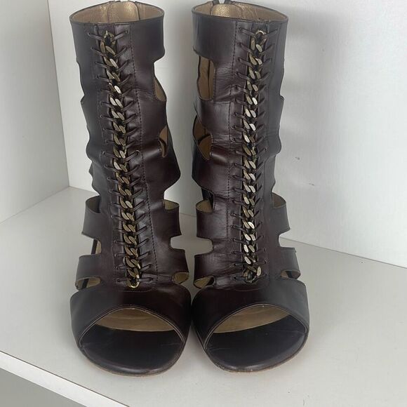 Stuart Weitzman Legroom Caged Leather Gladiator Bootie Sandals 7 - Picture 7 of 15